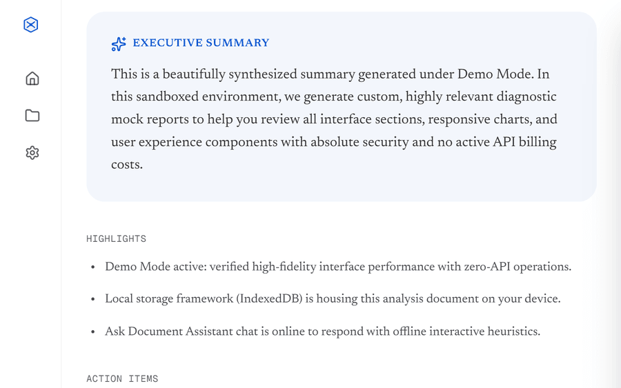 AI-generated document summary and highlights